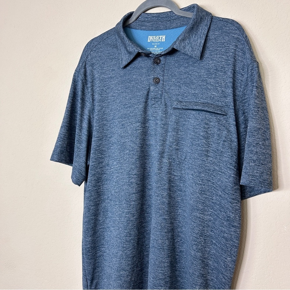 Duluth Trading Nylon Short Sleeve Button Up Polo Mens Size M Relaxed Fit - Picture 2 of 7
